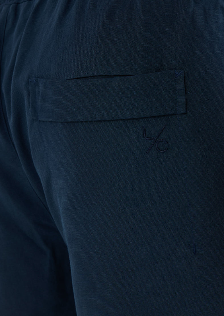 Men Linen Short Dark Navy