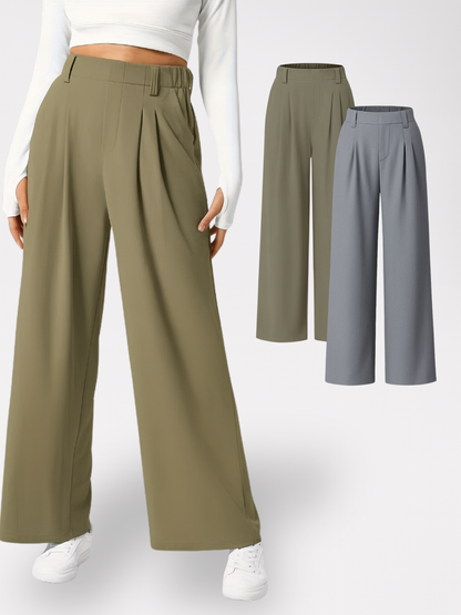 Homeclo® |  2 Pieces wide-Leg Trousers With Pockets