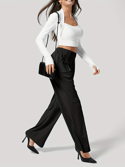 Homeclo® |  2 Pieces wide-Leg Trousers With Pockets