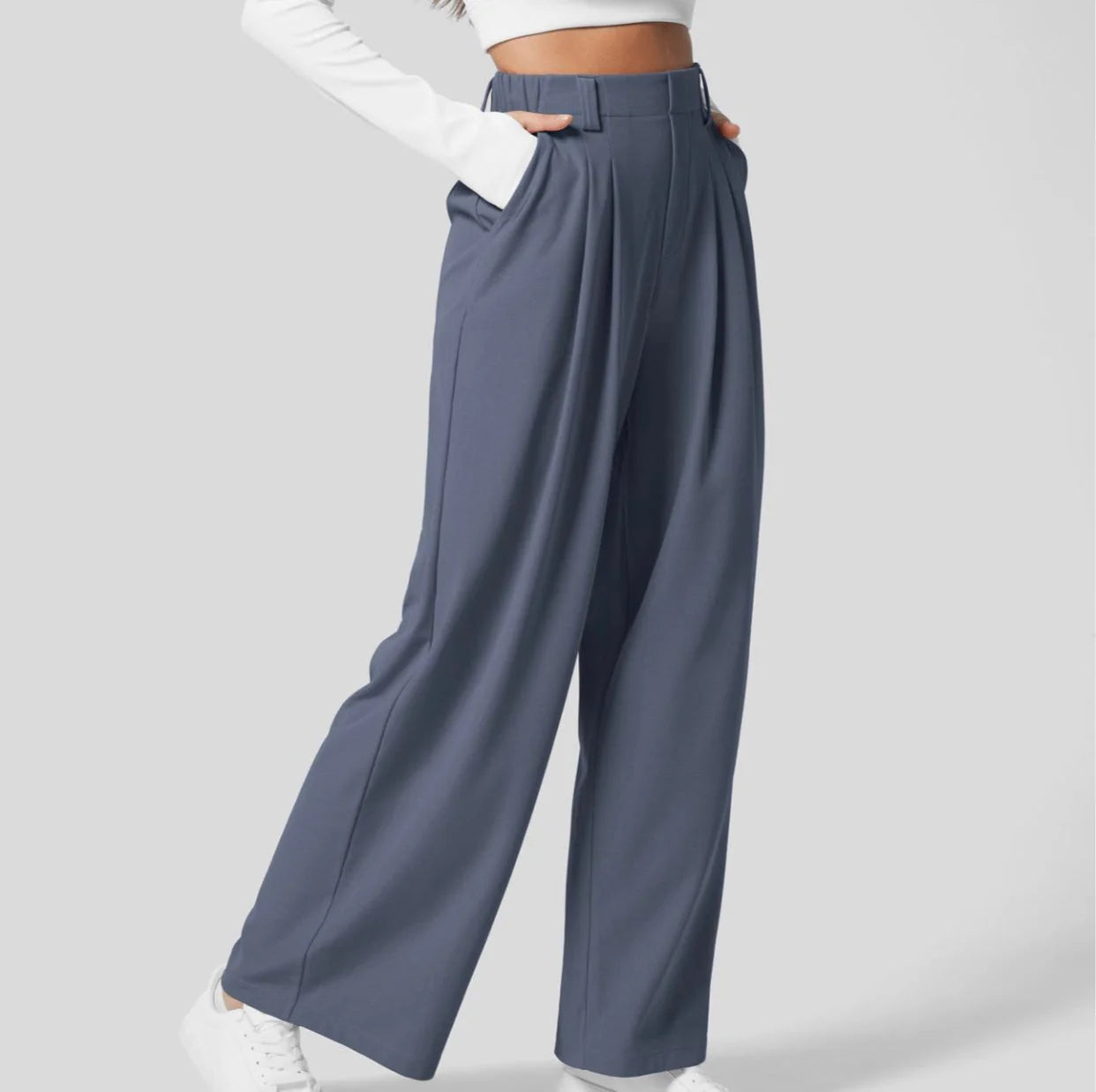 Homeclo® |  2 Pieces wide-Leg Trousers With Pockets