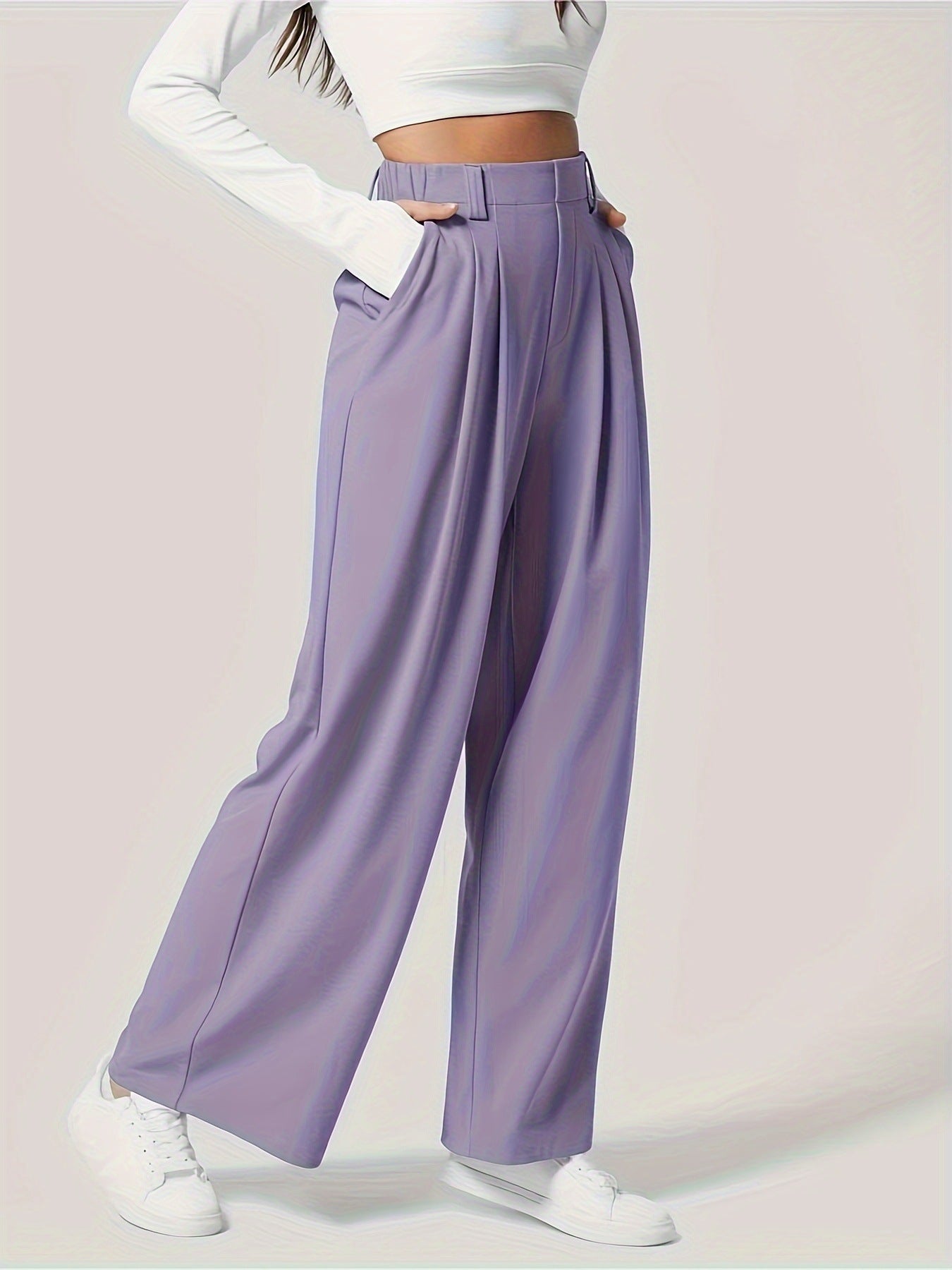 Homeclo® |  2 Pieces wide-Leg Trousers With Pockets
