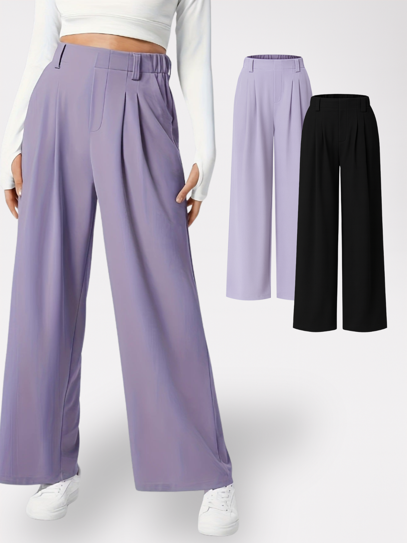 Homeclo® |  2 Pieces wide-Leg Trousers With Pockets