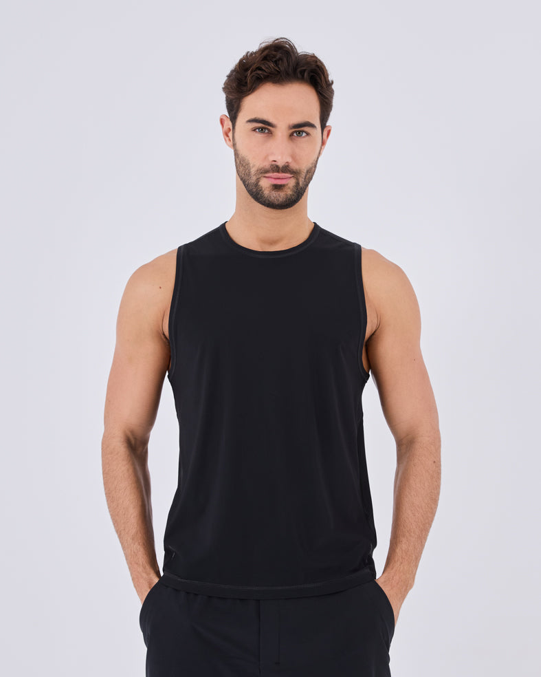 Mens Run Tank Black