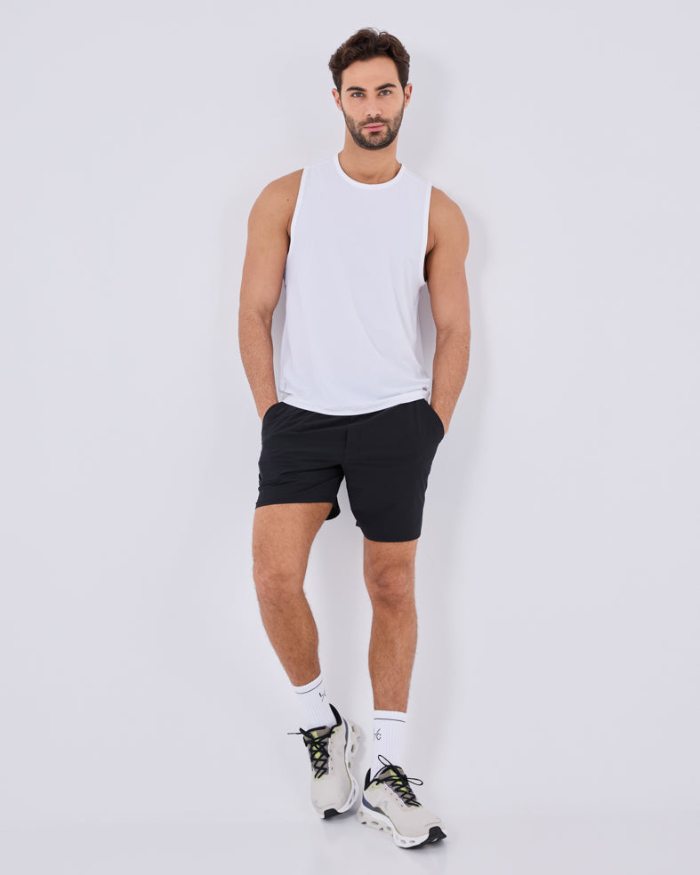 Mens Run Tank White