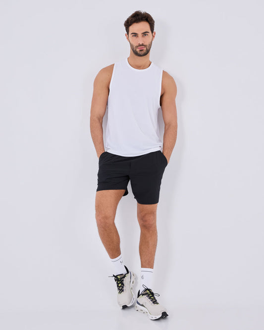 Mens Run Tank White