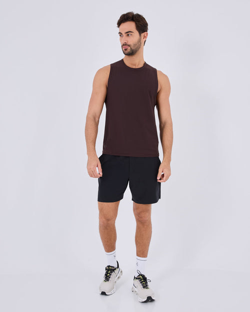 Mens Run Tank Dark Cocoa