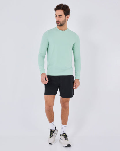 Mens Hybrid Active Long Sleeve Top Style Fresh Mint