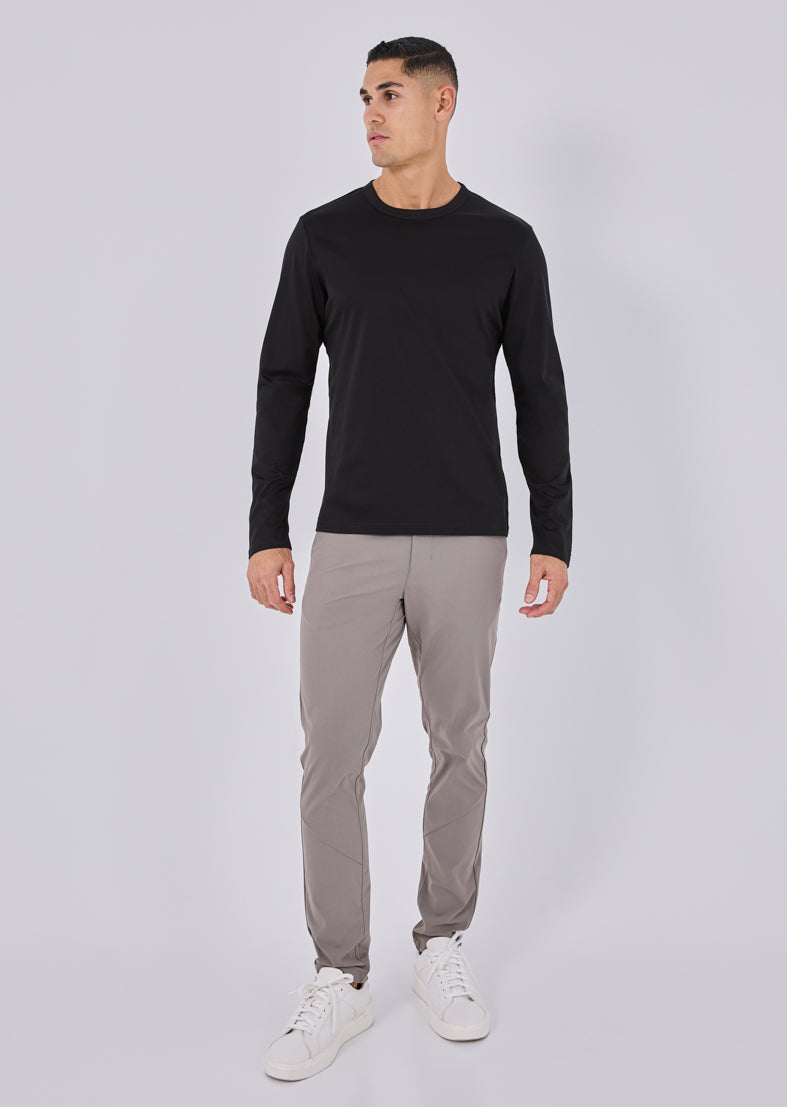 Mens Mercerised Long Sleeve Black