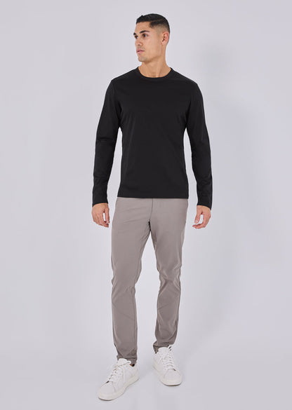 Mens Mercerised Long Sleeve Black