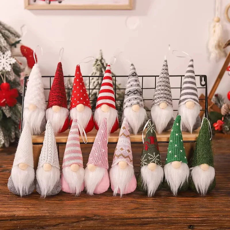 Cozy Christmas Gnome Trio – Plush Ornaments