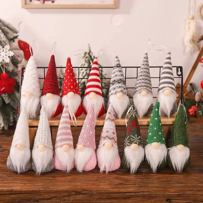 Cozy Christmas Gnome Trio – Plush Ornaments