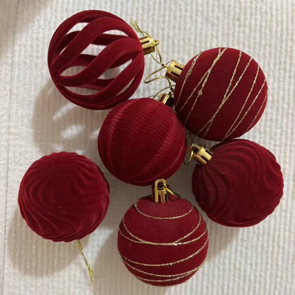Luxurious Velvet Christmas Bauble Set