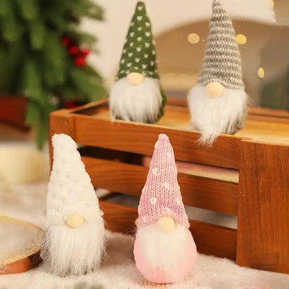 Cozy Christmas Gnome Trio – Plush Ornaments