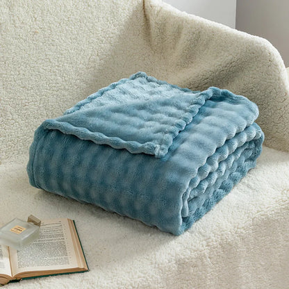 Textured Plush Fleece Throw Blanket