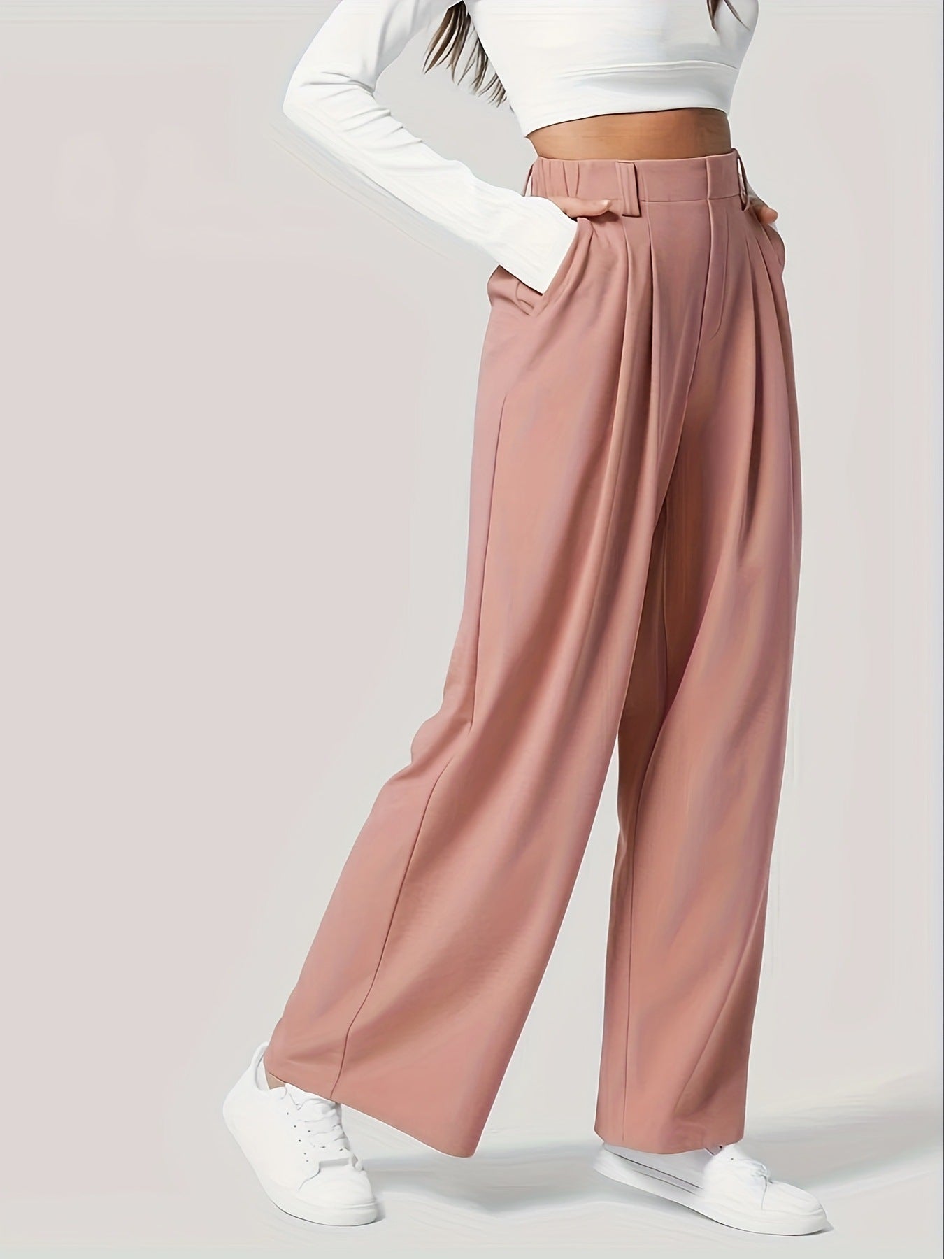 Homeclo® |  2 Pieces wide-Leg Trousers With Pockets