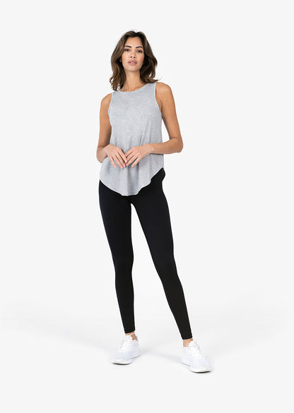 Women's Reversible Long Tank Grey Marl