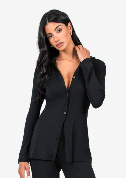 Women's Longline Cardigan Black