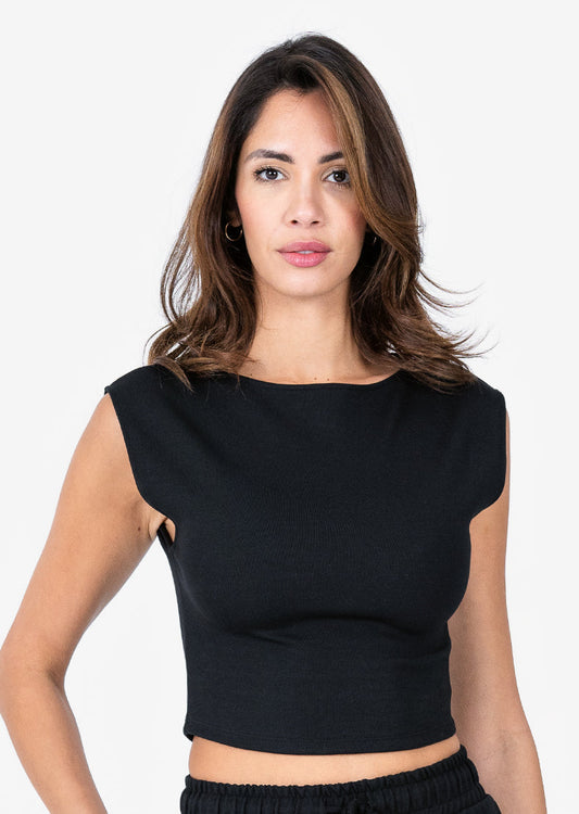 Women's Cap Sleeve Top Black