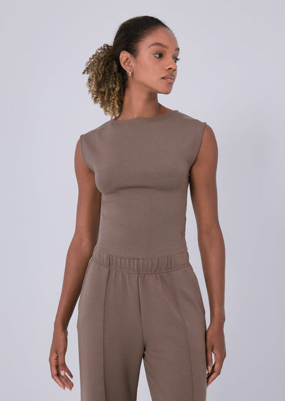 Women's Cap Sleeve Top Walnut