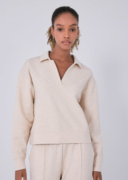 Women's Collar Sweater Oatmeal Heather