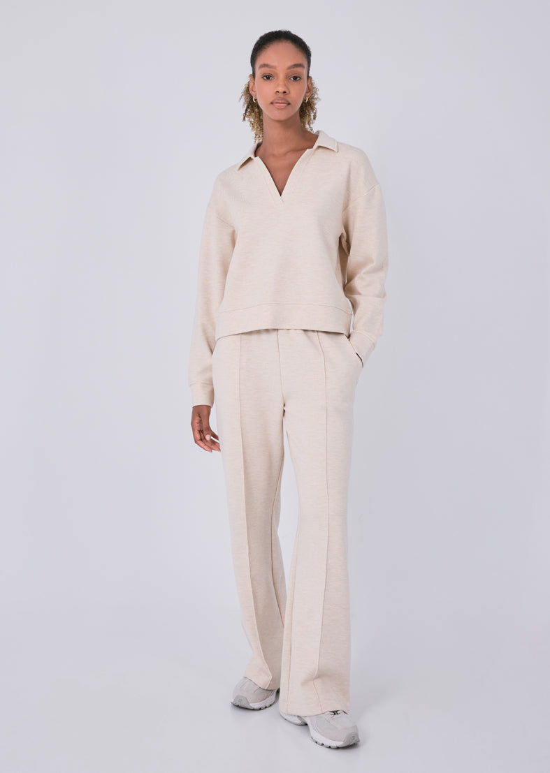 Women's Collar Sweater Oatmeal Heather