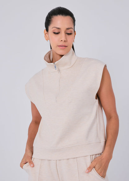 Women's Half-Zip Sweatshirt Oatmeal Heather