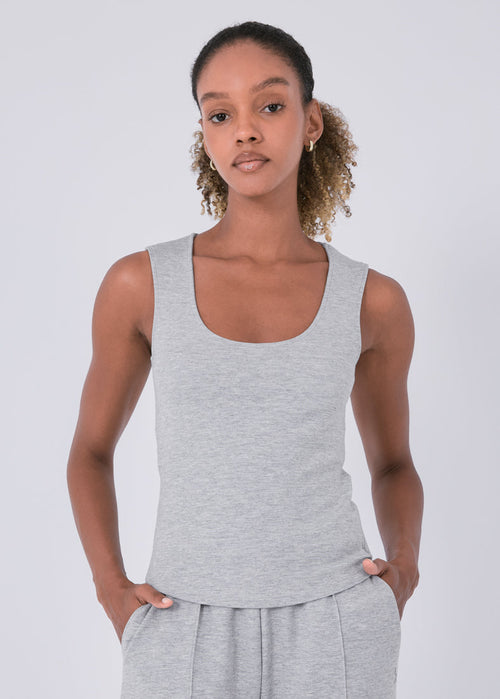 Women's Scoop Neck Tank Grey Marl