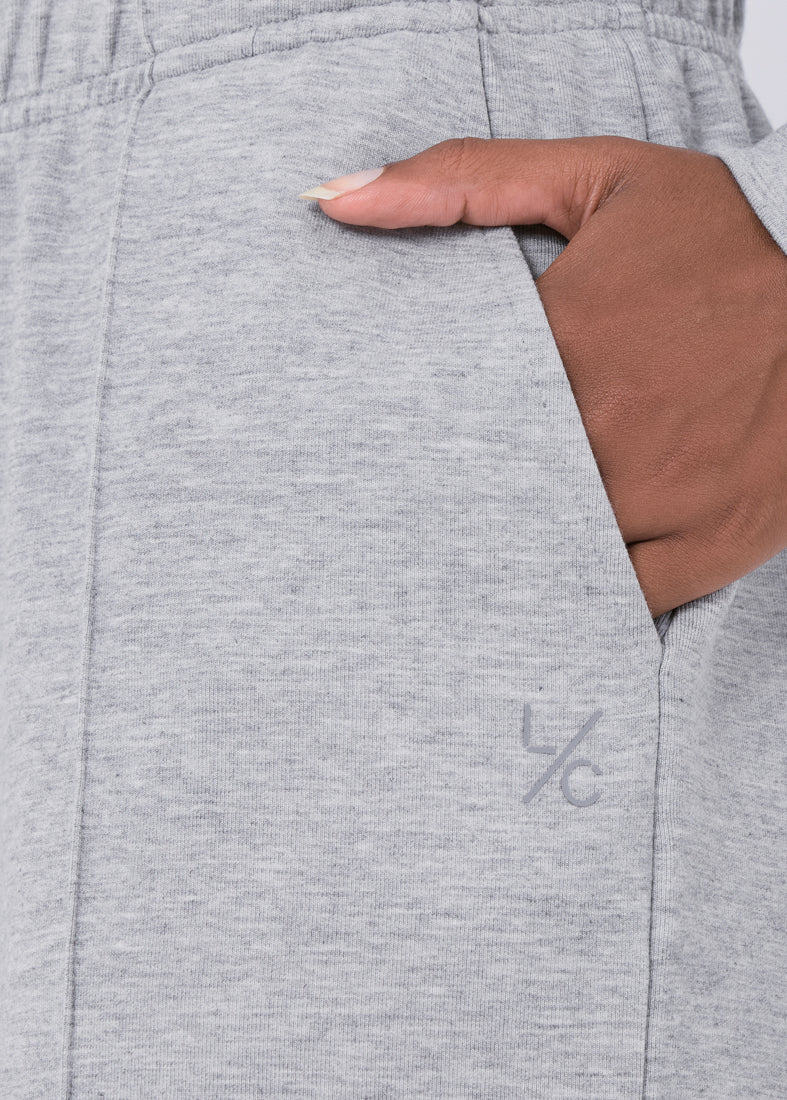 Women's Straight Leg Short Length Pants Grey Marl