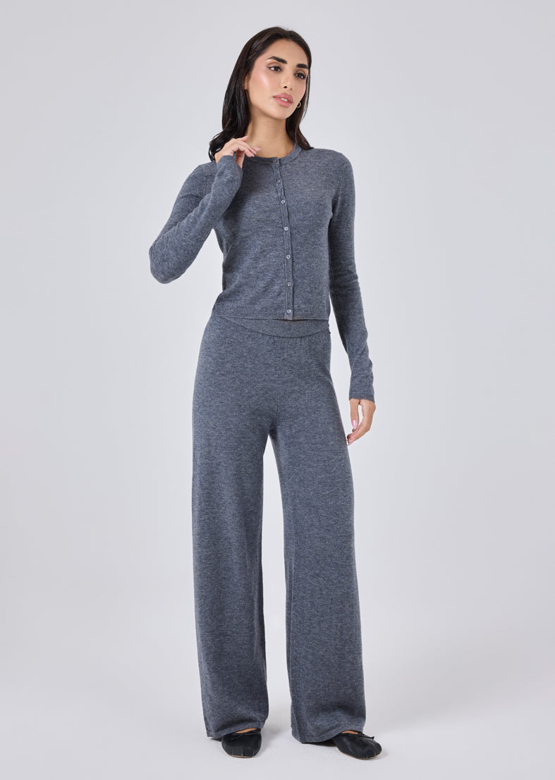 Women's Button Cardigan Grey Marl