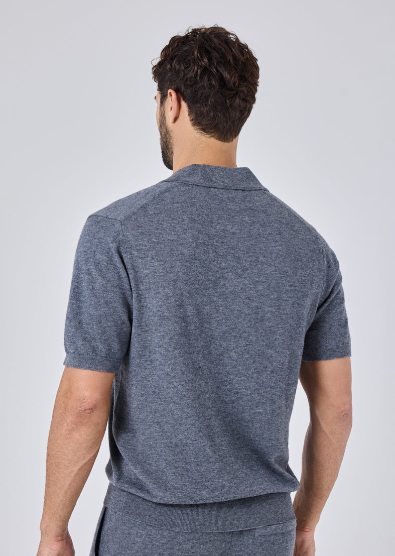 Men's Polo Top Grey Marl