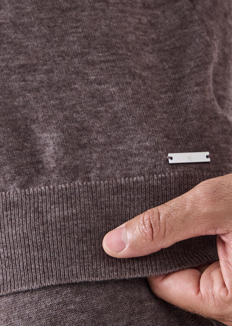 Men's Polo Top Taupe Marl