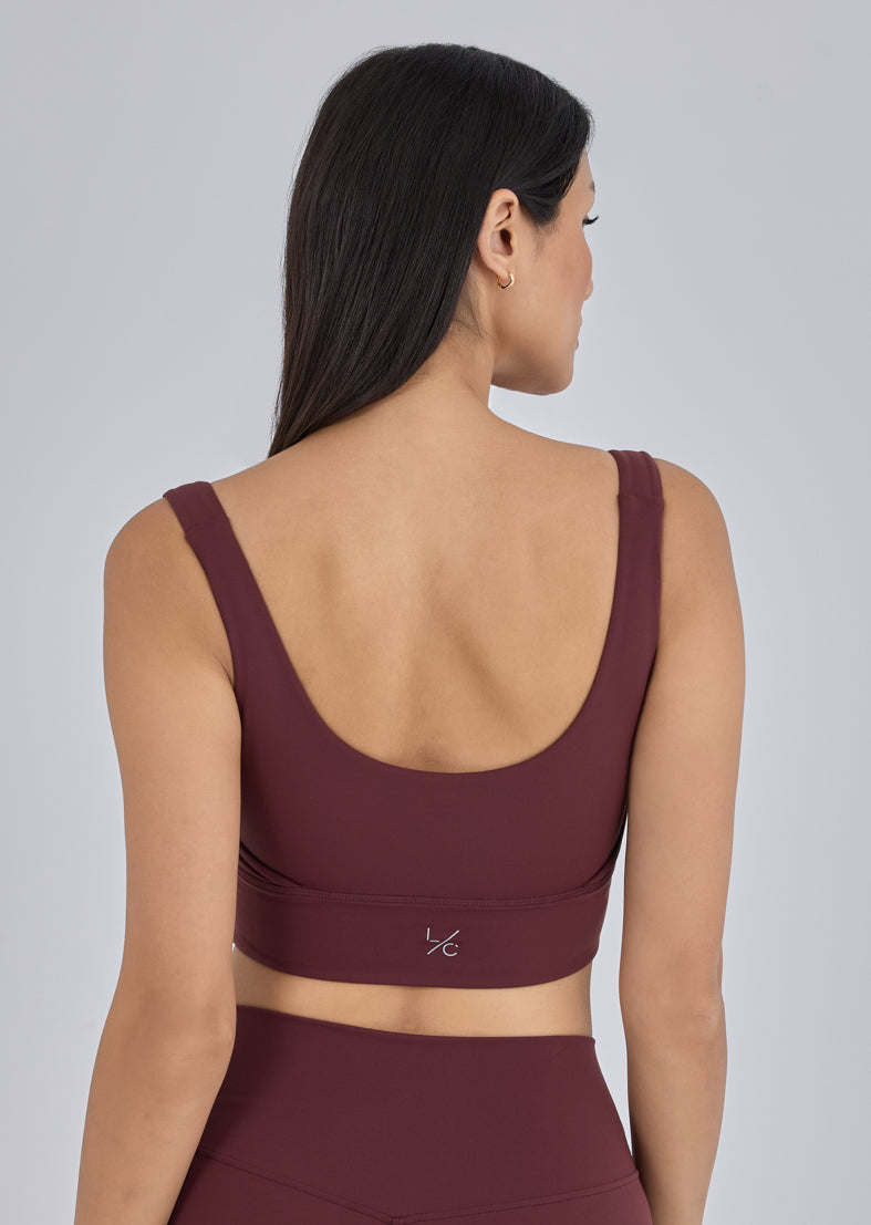 Women's Longline Bra Dark Burgundy