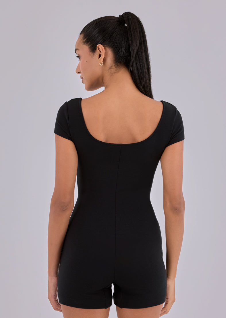 Women's Cap Sleeve Onesie  Black