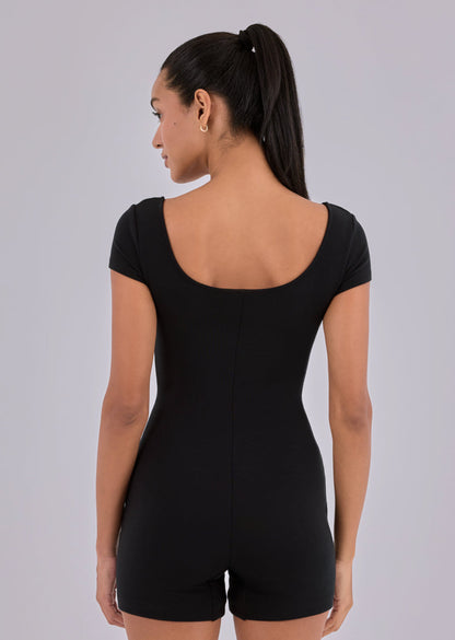 Women's Cap Sleeve Onesie  Black