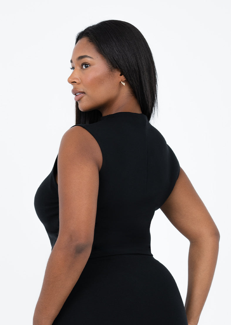 Women's Ruched Top Black