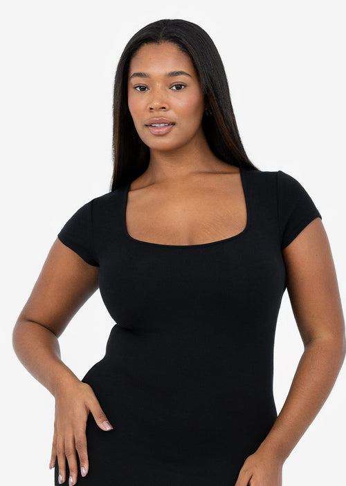 Women's Short Sleeve Dress Black
