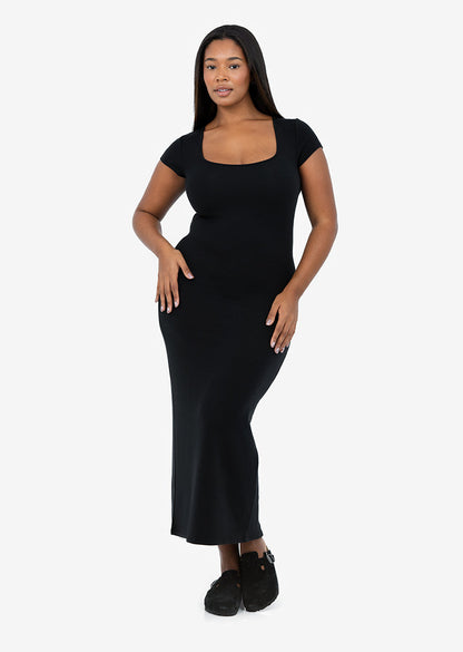 Women's Short Sleeve Dress Black