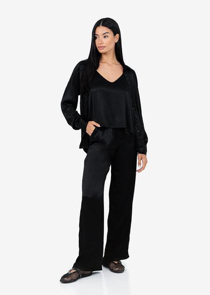 Women's Trouser Shiny Black