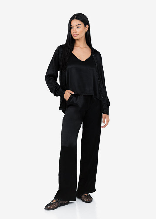 Women's Trouser Shiny Black