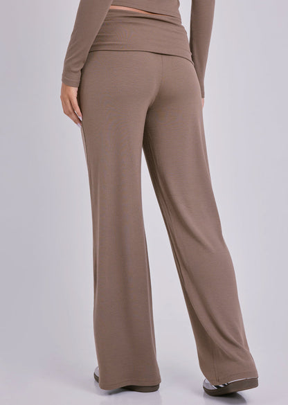 Women's Fold Waist Pants Walnut