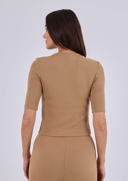 Women's Half Sleeve Tee Camel