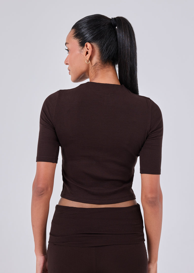 Women's Half Sleeve Tee Dark Cocoa