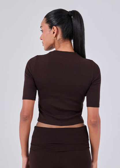 Women's Half Sleeve Tee Dark Cocoa