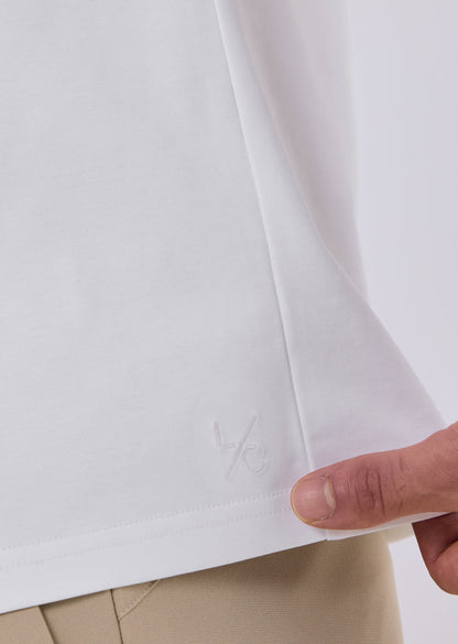 Men's Mercerised Half Zip Polo Ivory