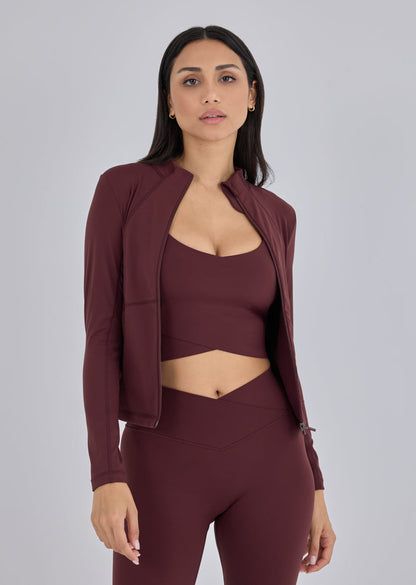 Women's Active Zip Jacket Dark Burgundy