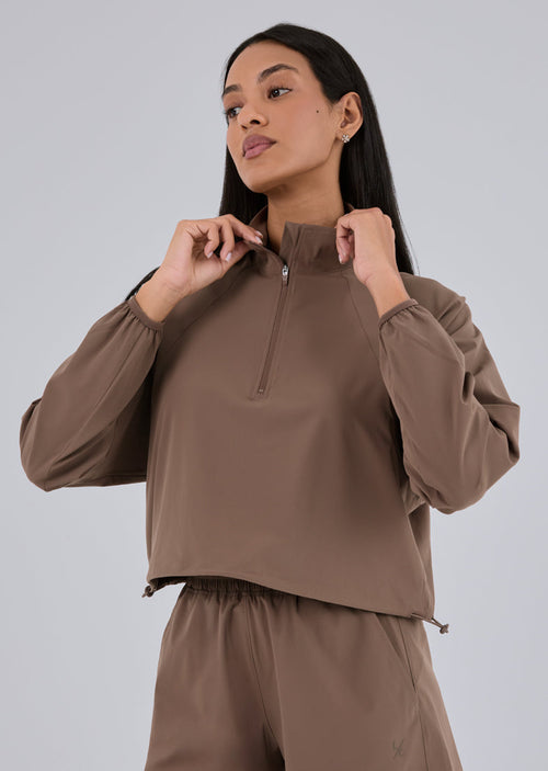Women's Half Zip Jacket Walnut