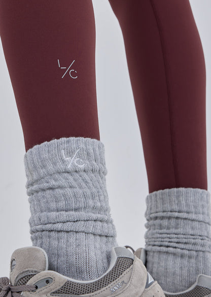 Women's Wrap Waist Legging Full Length Dark Burgundy