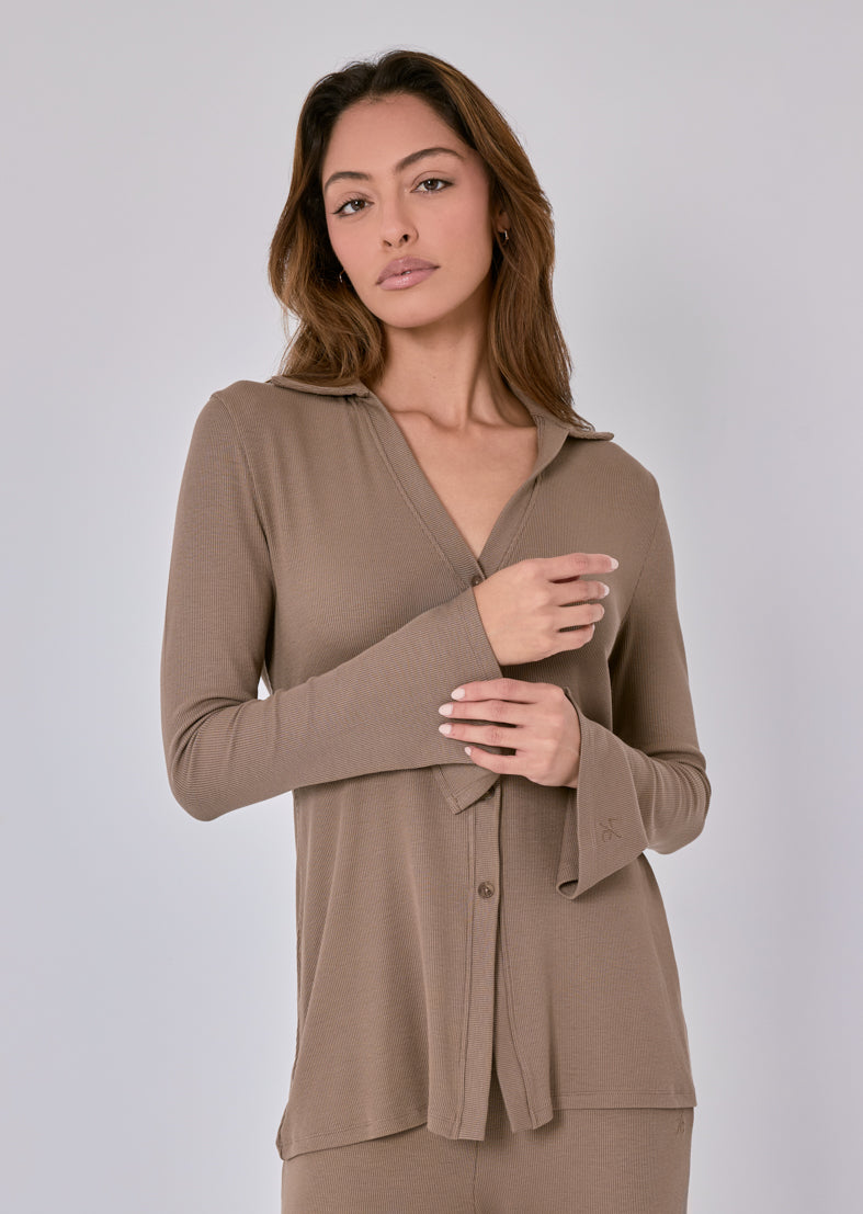 Women's Longline Cardigan Walnut