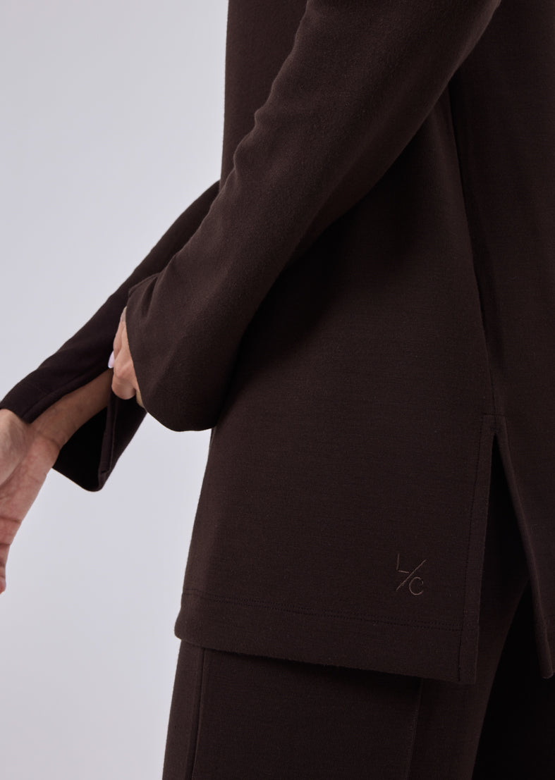 Women's Long Sleeve Top Dark Cocoa