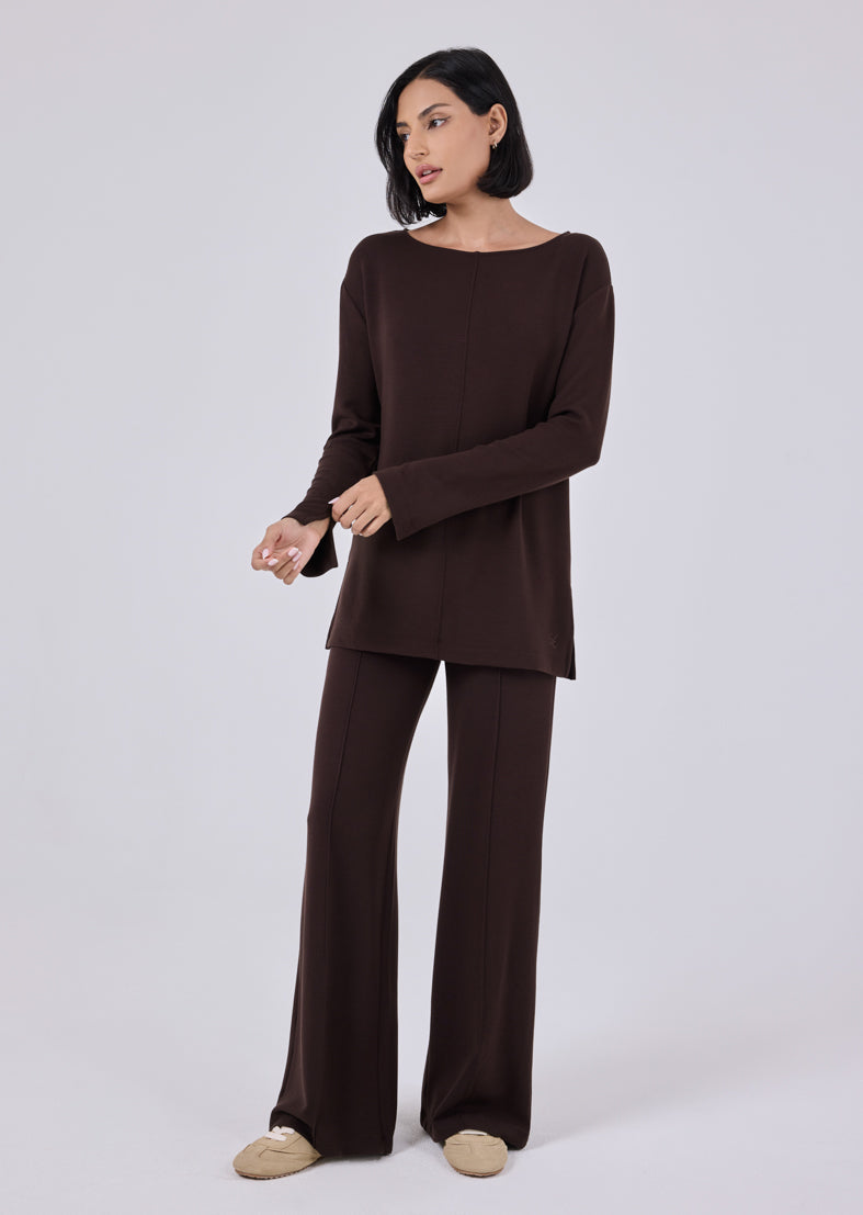 Women's Long Sleeve Top Dark Cocoa